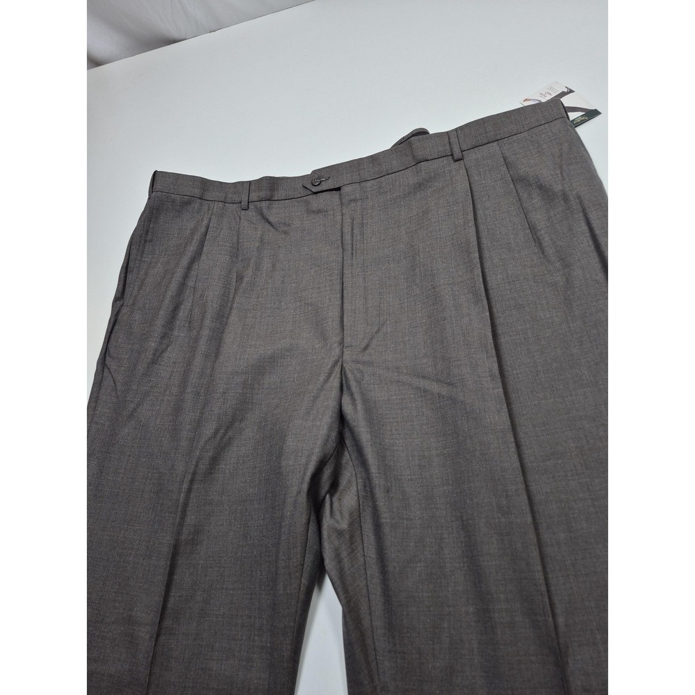 Palm Beach Dress Pants Mens 56x36 Gray Wool Pleated Unhemmed Big & Tall NWT - Picture 2 of 12